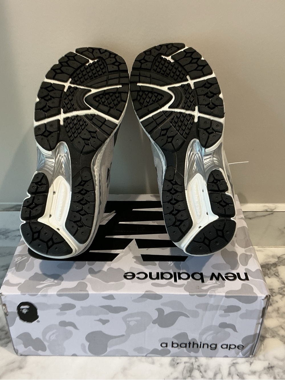 New Balance/BAPE Gray Camo Athletic Sneakers - Picture 4 of 5